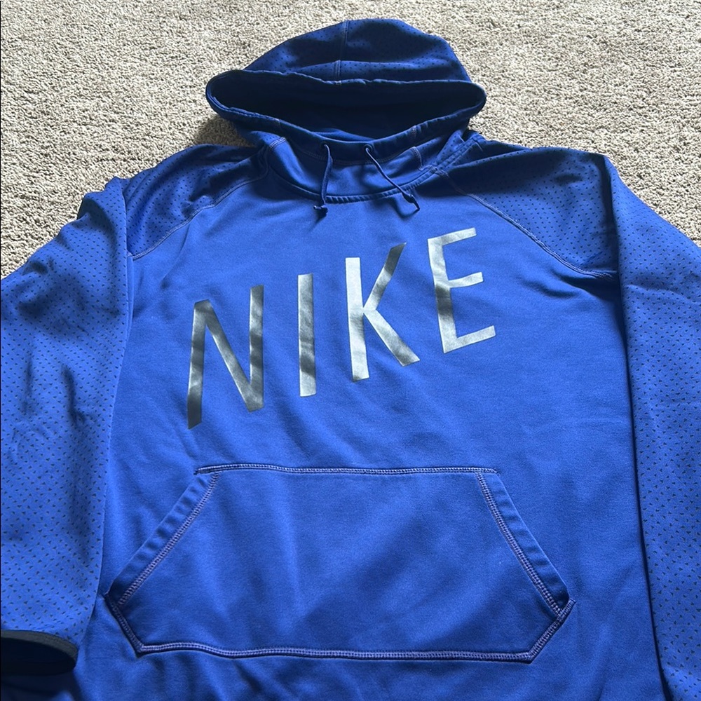 Womens Nike Blue Pullover Hoodie Sweatshirt Size XL